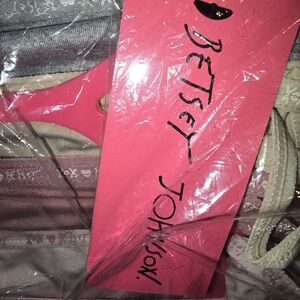 Betsey Johnson Floral Pink and Beige Panty 5 Piece Set